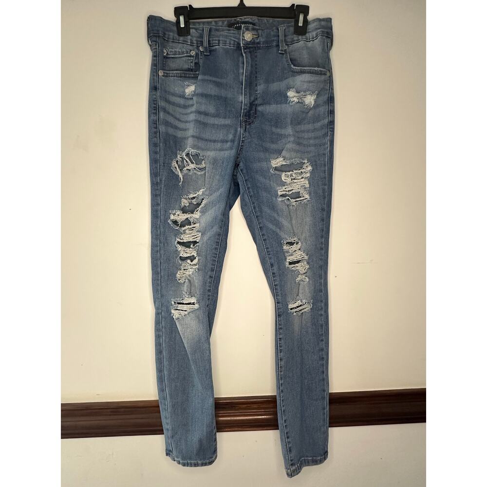 Aeropostale Super High Rise jeggings 14 distressed